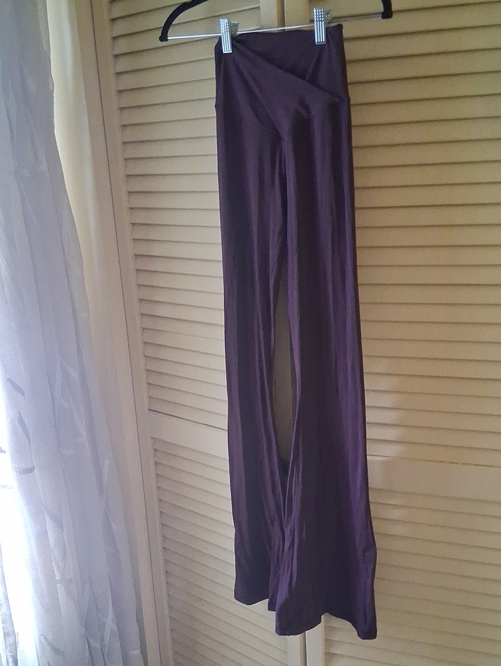 aerie Plum Wide-Leg Fold-Over Waist Pants